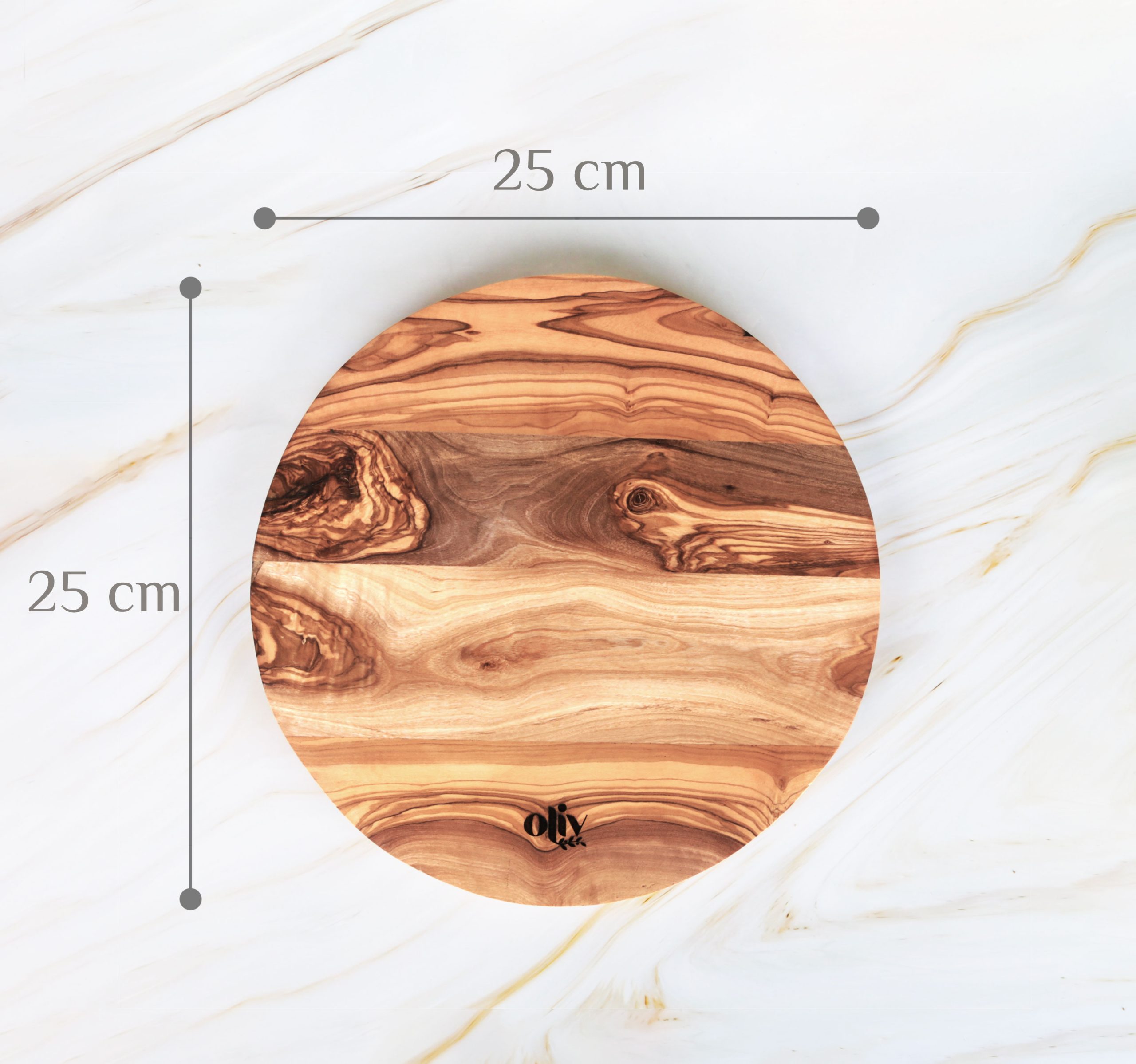 Olive Wood Round Cutting Board – Natural Wooden Serving Board 4 Olive Wood Round Cutting Board – Natural Wooden Serving Board - Image 4