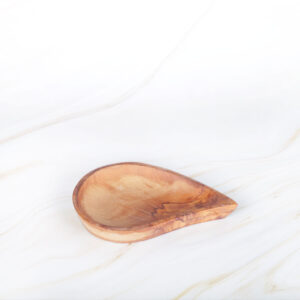 Handmade olive wood tear dish with natural grain