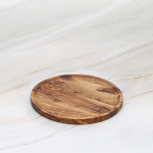 Handmade olive wood round plate