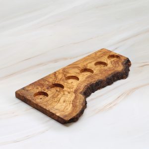 olive wood shot cup tray