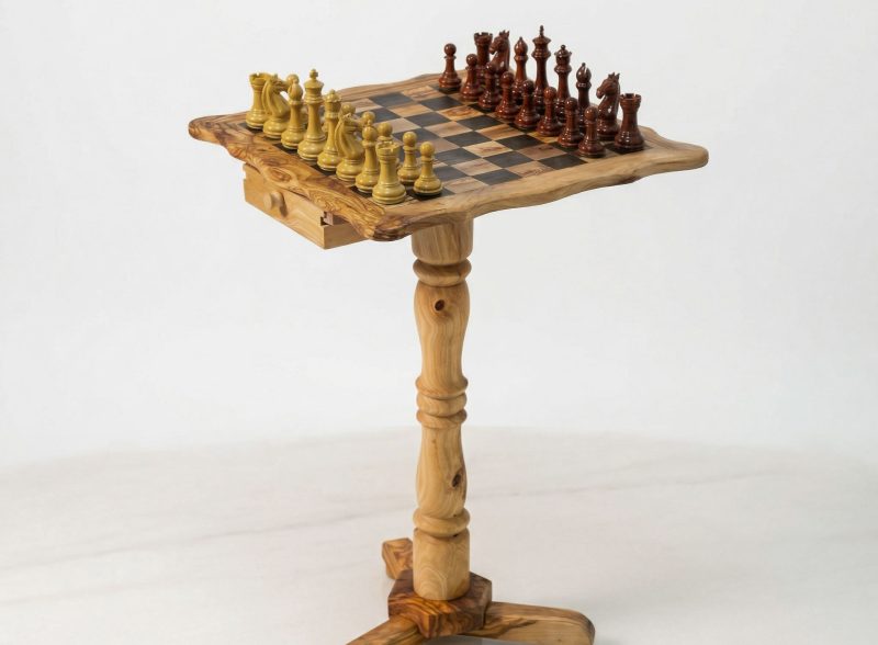 Olive Wood Chess Set with Drawers