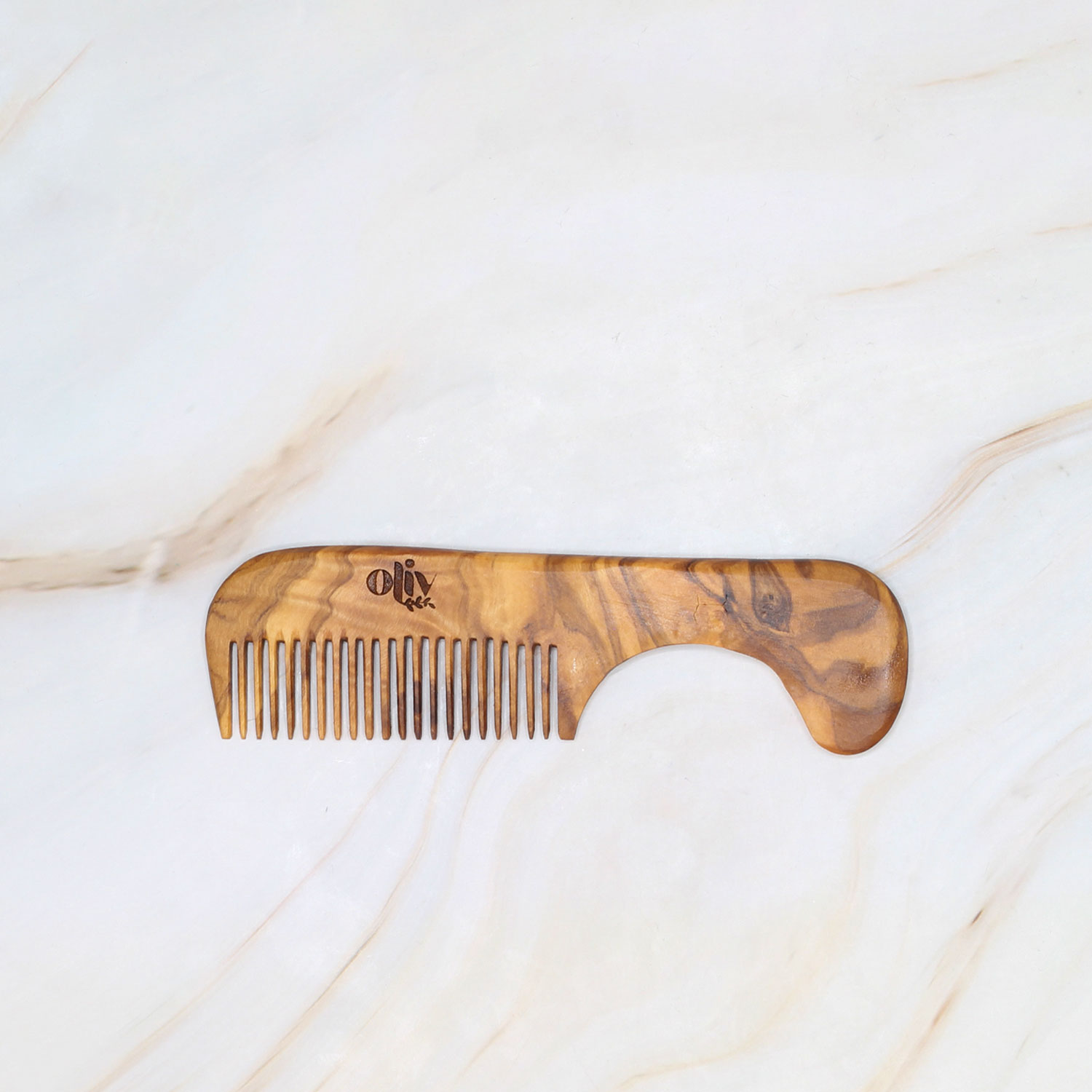 Handmade Olive Wood Comb with Handle – Wooden Hair Comb 3 Handmade Olive Wood Comb with Handle – Wooden Hair Comb - Image 3