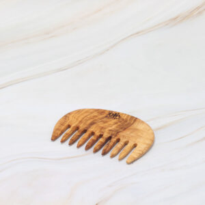 Handmade olive wood wide comb for gentle detangling