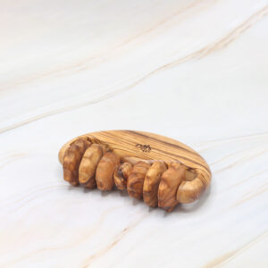 Handmade olive wood massage roller for natural muscle relaxation