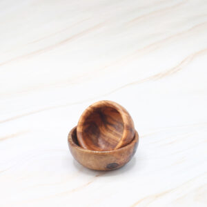 Set of 2 Small Olive Wood Bowls – Natural Serving Bowls