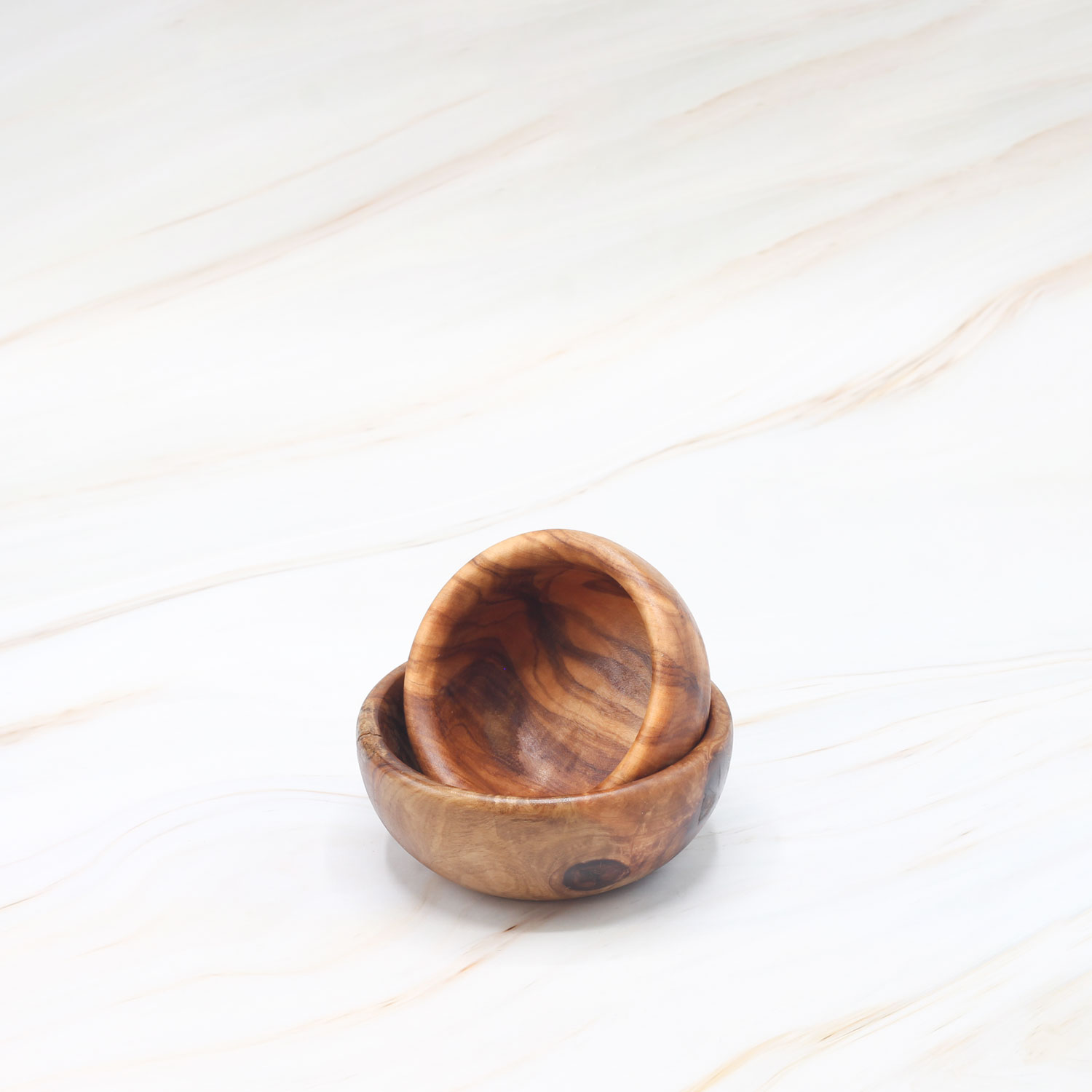 Set of 2 Small Olive Wood Bowls – Natural Serving Bowls 1 Set of 2 Small Olive Wood Bowls – Natural Serving Bowls