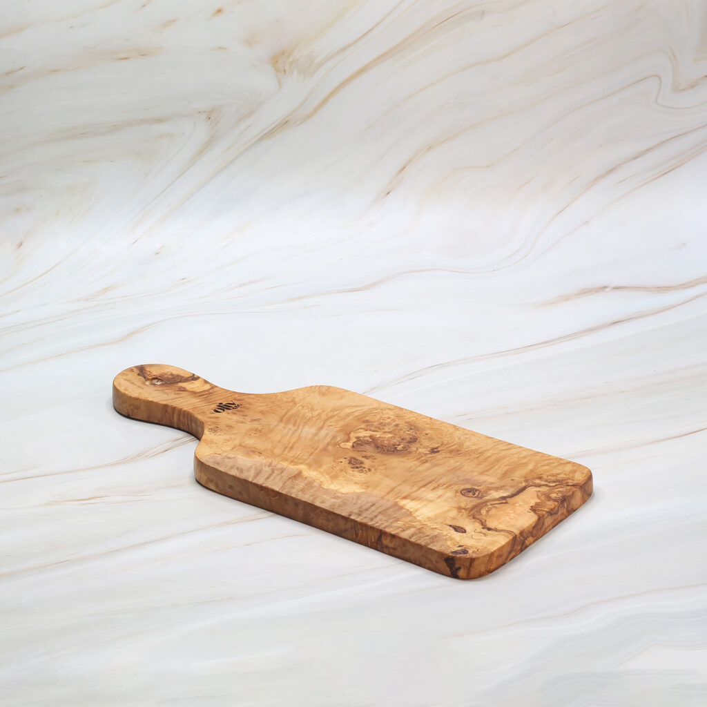 Olive Wood Cutting Board with Handle – Natural Kitchen Board
