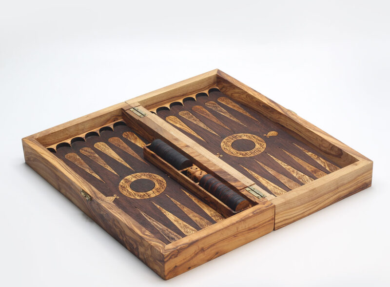olive wood backgammon and chess set foldable handcrafted board game