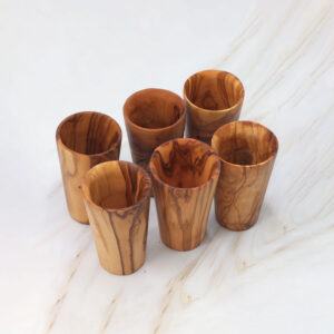 Handcrafted Olive Wood Shot Cups Set