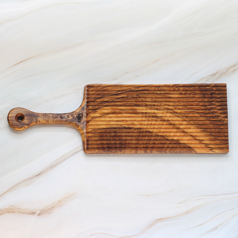 Olive Wood Gnocchi Pasta Board – Natural Pasta Tool 3 Olive Wood Gnocchi Pasta Board – Natural Pasta Tool - Image 3
