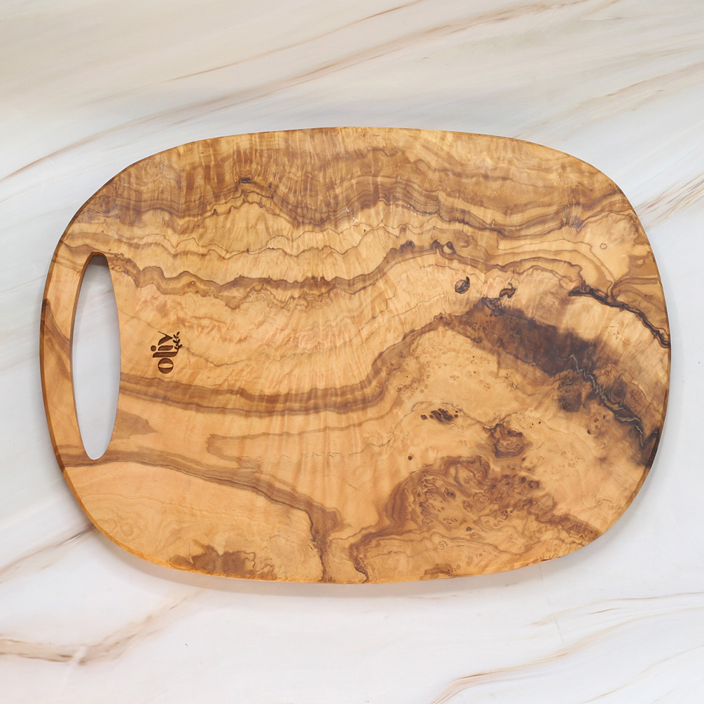Olive Wood Oval Cutting Board – Natural Kitchen Essential 2 Olive Wood Oval Cutting Board – Natural Kitchen Essential - Image 2