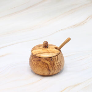 Olive Wood Spice Box with Spoon