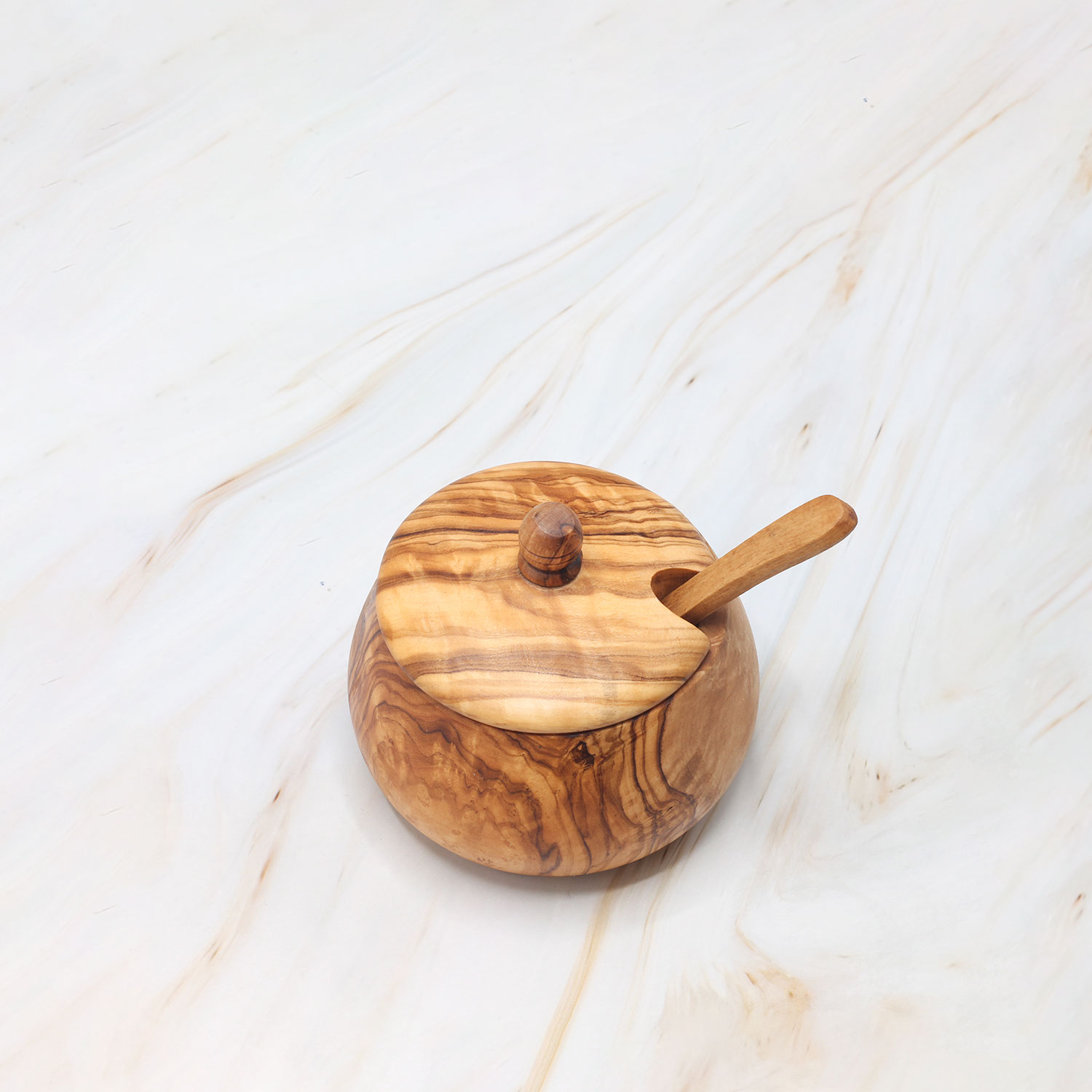 Olive Wood Spice Box with Spoon – Natural Kitchen Storage 3 Olive Wood Spice Box with Spoon – Natural Kitchen Storage - Image 3