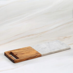Carrara Marble & Olive Wood Rectangle Board