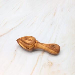 olive wood lemon squeezer handcrafted from natural olive wood