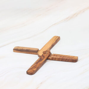 olive wood folding trivet handcrafted from natural olive wood