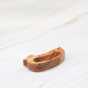 olive wood garlic press handcrafted kitchen tool