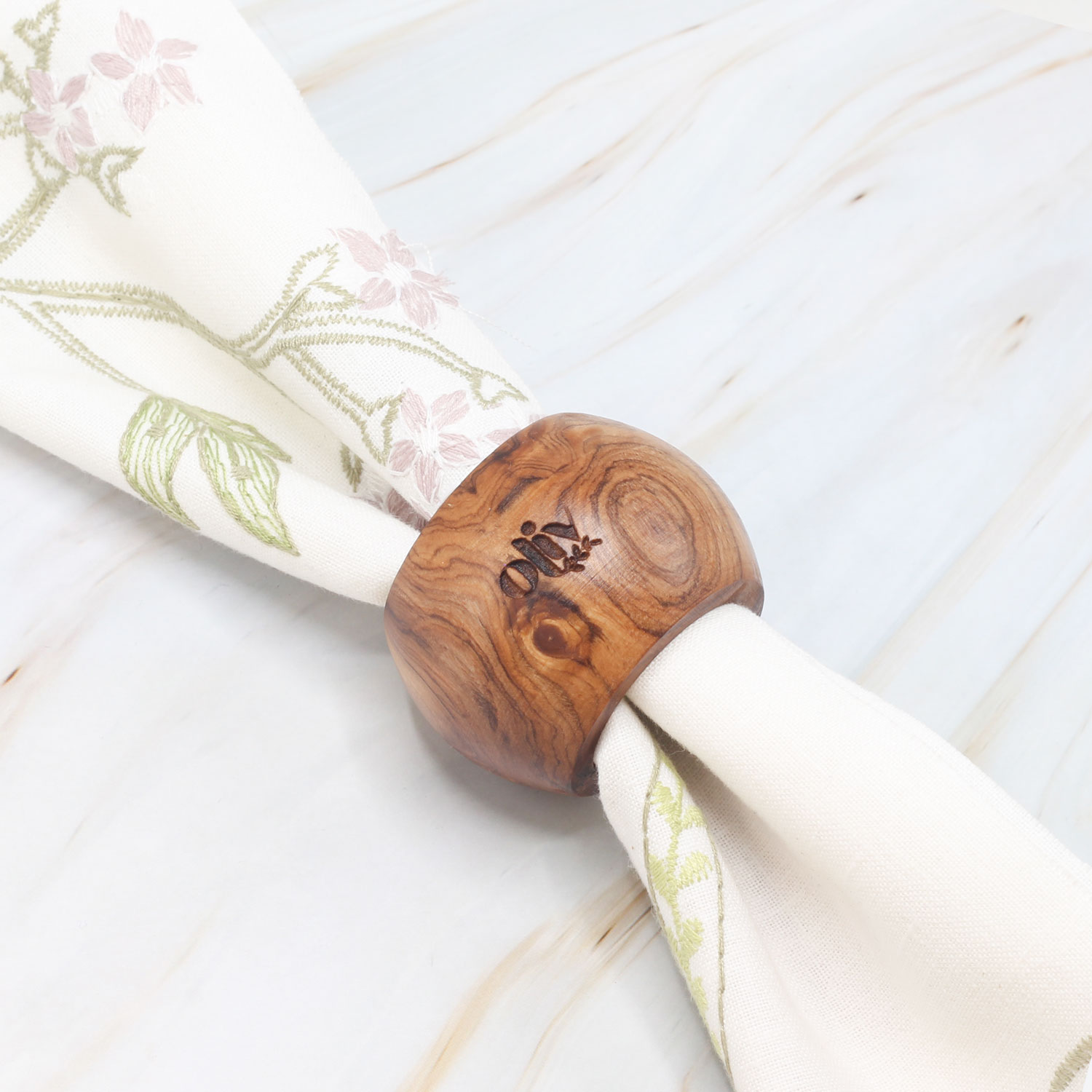 Olive Wood Napkin Rings – Handcrafted Rustic Set of 6 3 Olive Wood Napkin Rings – Handcrafted Rustic Set of 6 - Image 3