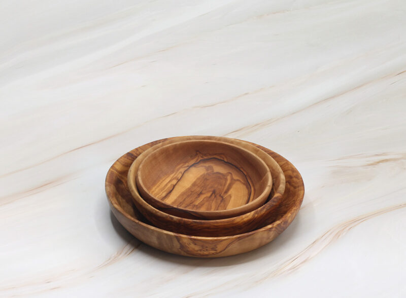 Home 10 Set of 3 Olive Wood Dipping Dishes