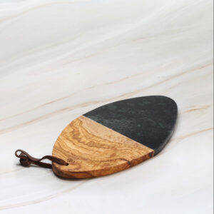 verde marble & olive wood board