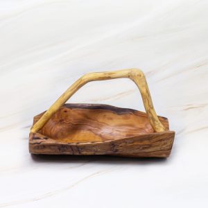 Olive Wood Rustic Basket