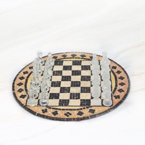 Round Mosaic Chess Set