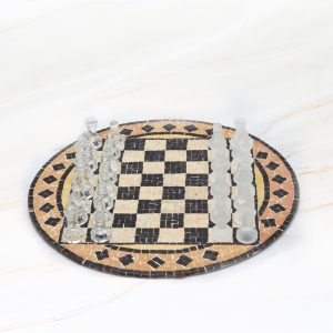 Round Mosaic Chess Set