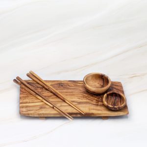 Olive Wood Sushi Serving Set