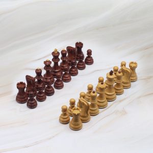 Premium Wood-Look Chess Pieces – Light & Dark Set