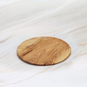 Round Olive Wood Serving Plate handcrafted in Lebanon